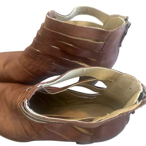 Josef Seibel Bonnie Ankle Booties Cage Cutout Brown Heel Leather Size 39 Women's - Picture 8 of 15